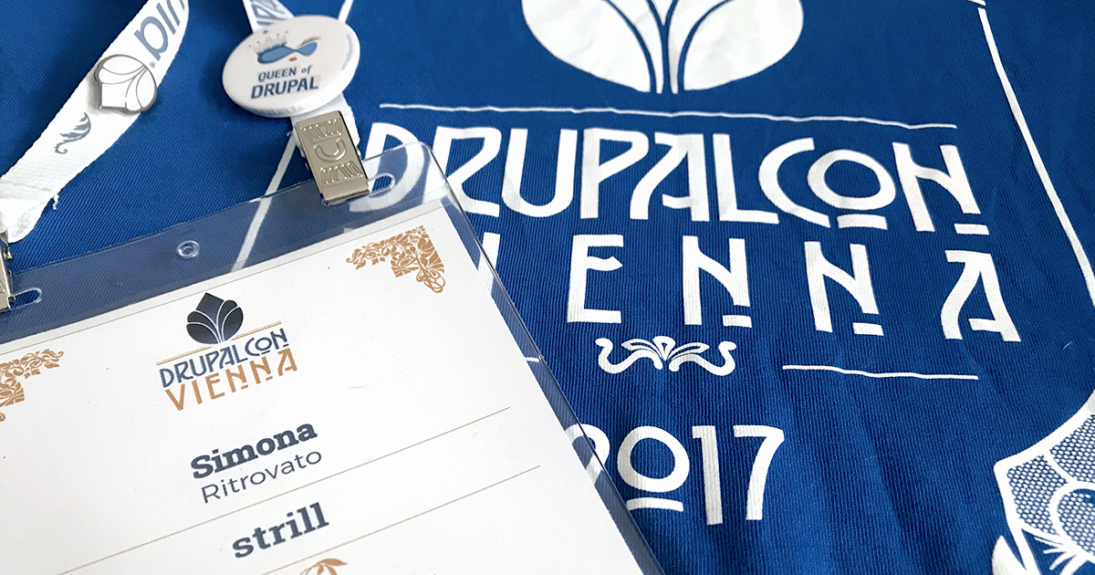 Photo with my event badge and t-shirt